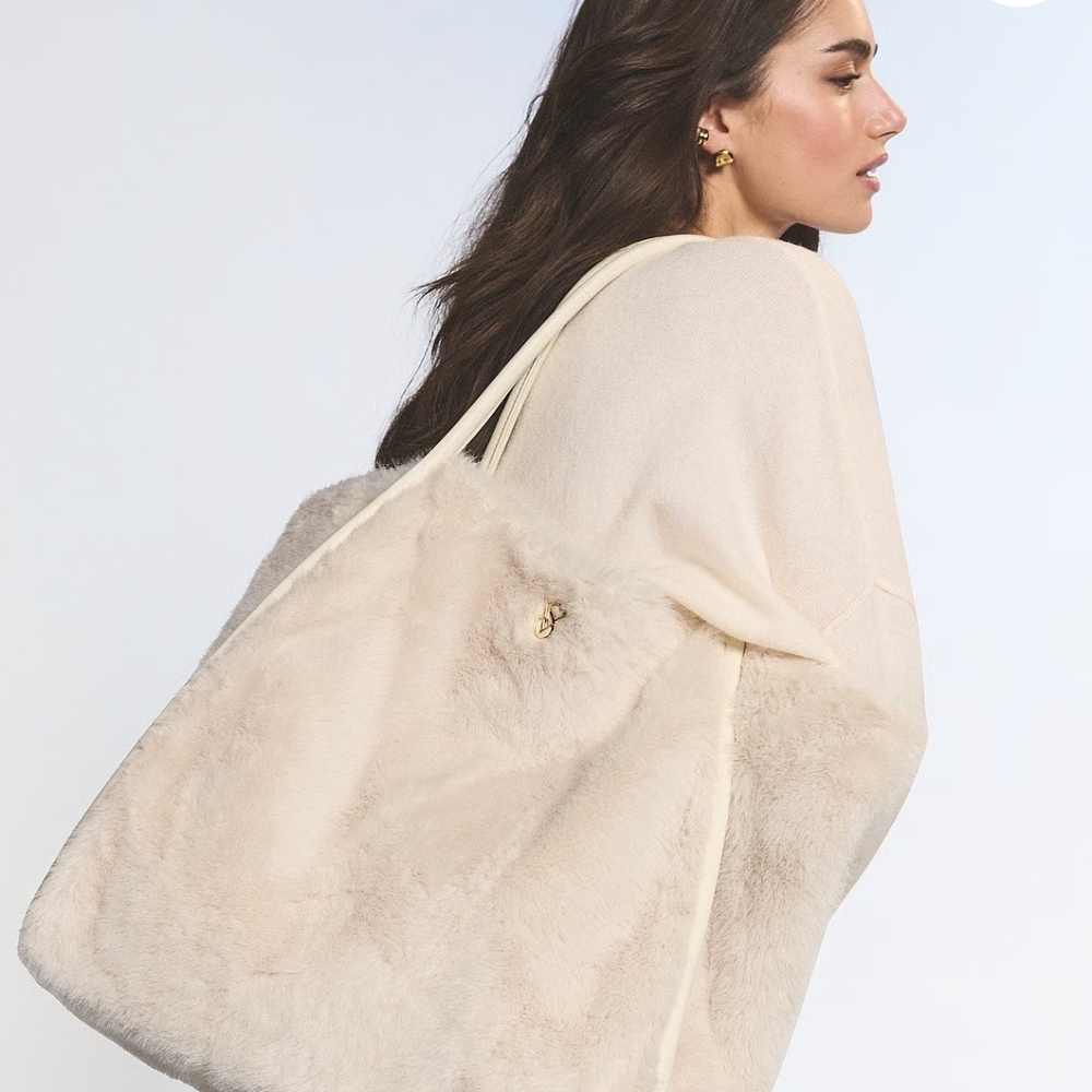 White Faux Fur VS Tote
